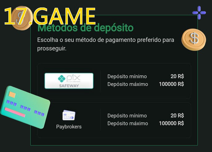 O cassino 17.GAMEbet oferece uma grande variedade de métodos de pagamento